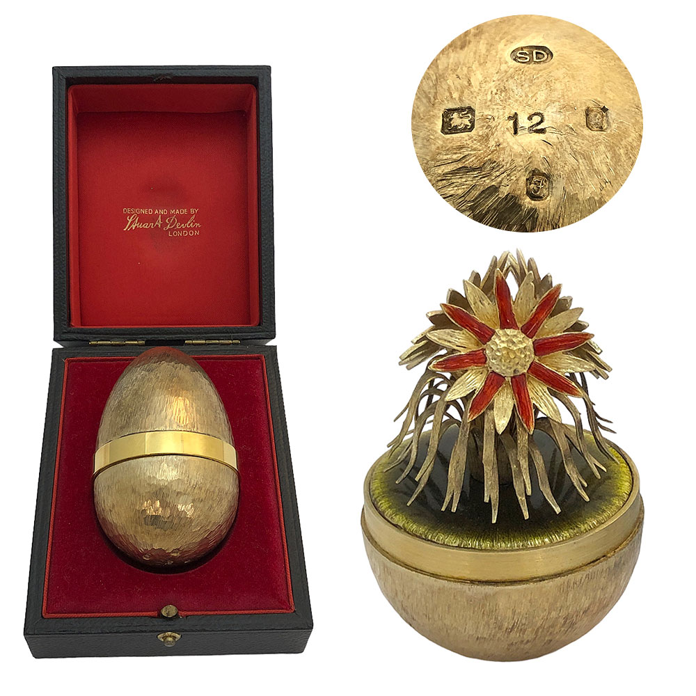 Stuart Devlin Silver Gilt Surprise Egg 1980